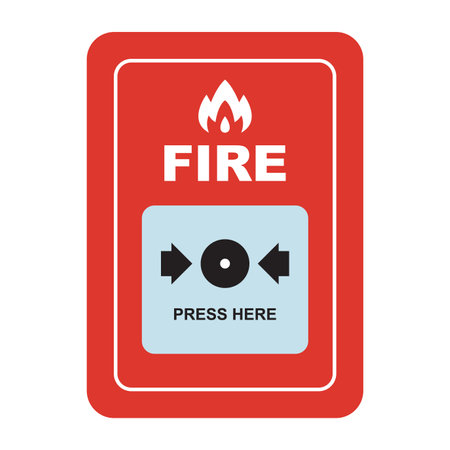 fire alarm button. flat vector illustrationのイラスト素材