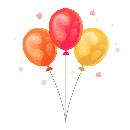three red balloons. flat vector illustrationのイラスト素材