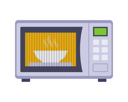 white microwave oven on a white background. flat vector illustrationのイラスト素材