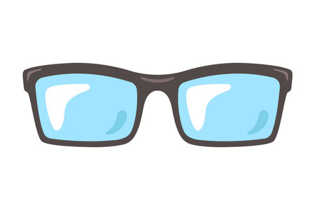 black glasses for vision. flat vector illustration.のイラスト素材