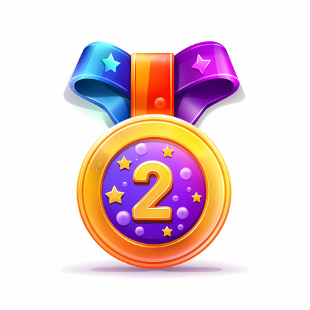 medal with the number 2 on a white background. ai generatedの素材