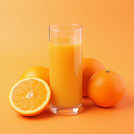 a glass of orange juice. ai generatedの素材