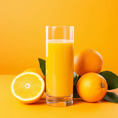 a glass of orange juice. ai generatedの素材