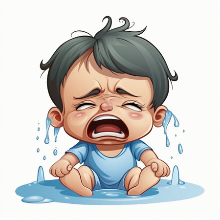 small crying child. ai generatedの素材