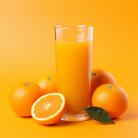 a glass of orange juice. ai generatedの素材