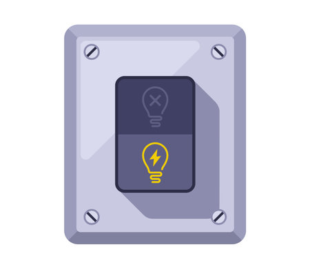 gray light switch. flat vector illustration.のイラスト素材