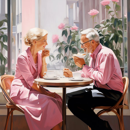 love date of sweet old people. ai generatedの素材