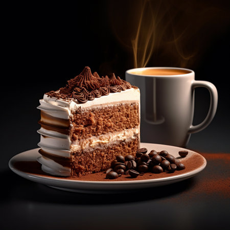 coffee piece of cake. ai generatedの素材