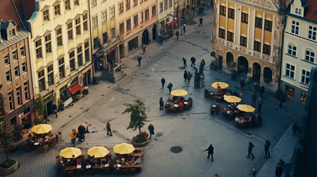 square of a European city. ai generatedの素材