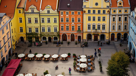 square of a European city. ai generatedの素材