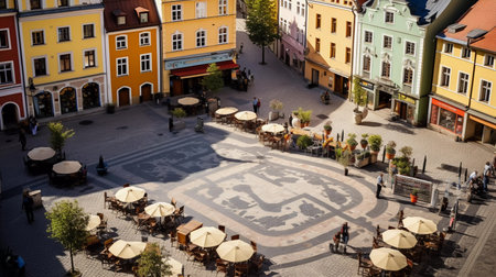 square of a European city. ai generatedの素材