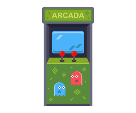 green arcade machine. flat vector illustrationのイラスト素材