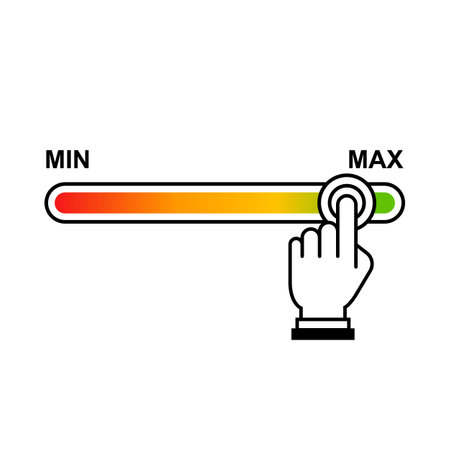 from minimum to maximum. scale with finger.のイラスト素材