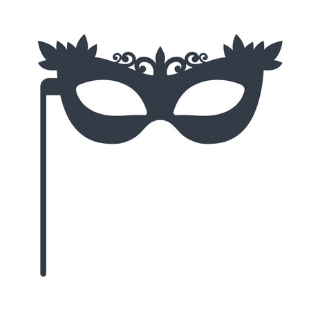 Masquerade female mask. Black icon.のイラスト素材