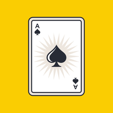 Ace of spades icon on yellow background. card game.のイラスト素材