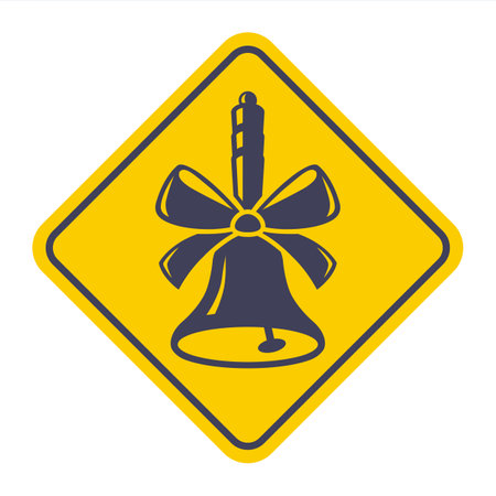 black school bell icon. bell with bowのイラスト素材