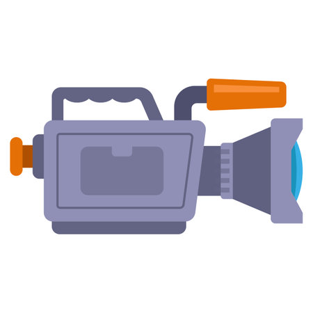 90 video camera for filming TV shows. portable camera for filming.のイラスト素材