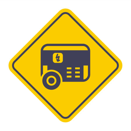 Diesel generator black icon. Automatic electricity generation.のイラスト素材