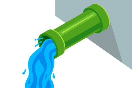 clean water flows from the pipe. flowing waterのイラスト素材
