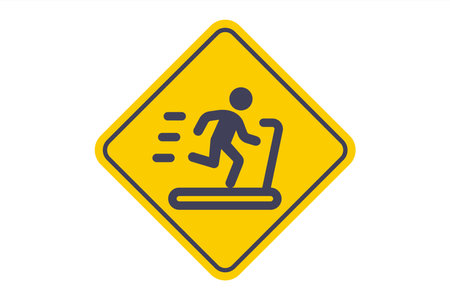 Treadmill black icon. image gym. runner on fitness.のイラスト素材
