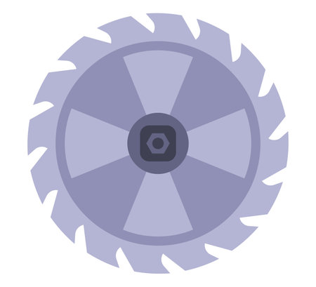 Flat chainsaw blade for cutting. flat illustration.のイラスト素材