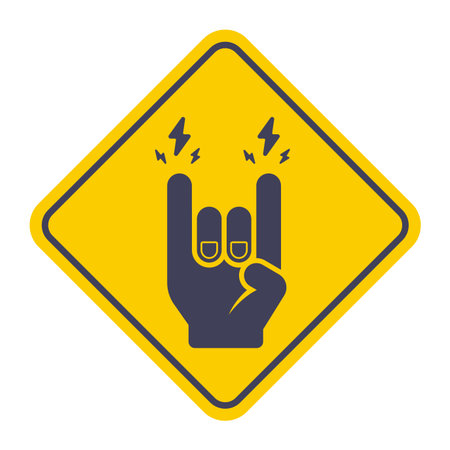 black rock hand gesture. flat vector illustration.のイラスト素材