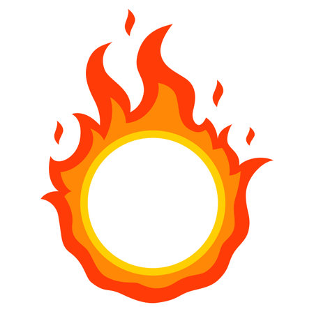 Round flat fire frame on white background.のイラスト素材