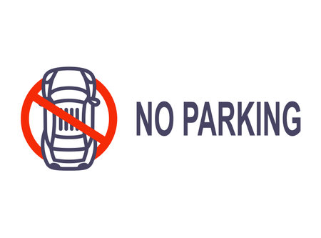 No parking. Prohibition sign. Flat illustration.のイラスト素材