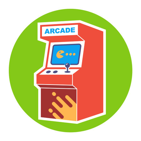 Arcade game machine flat illustrationのイラスト素材
