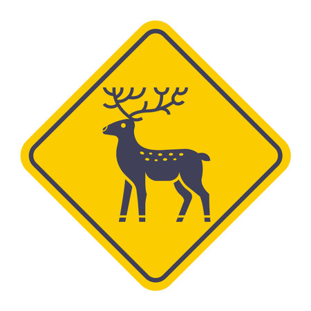Deer with beautiful antlers dark icon. Flat illustration.のイラスト素材
