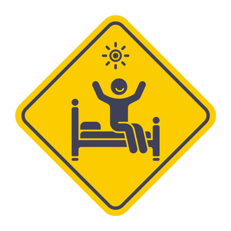 Icon of a person waking up in the morning. Flat illustration.のイラスト素材