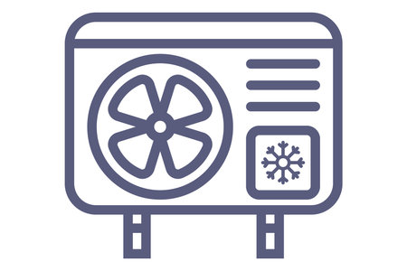 Industrial air conditioner black icon. Flat illustration.のイラスト素材
