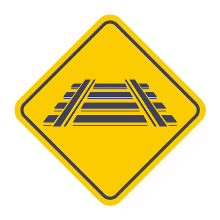 Black icon of a railroad track. Rails and sleepers. Flat illustration.のイラスト素材