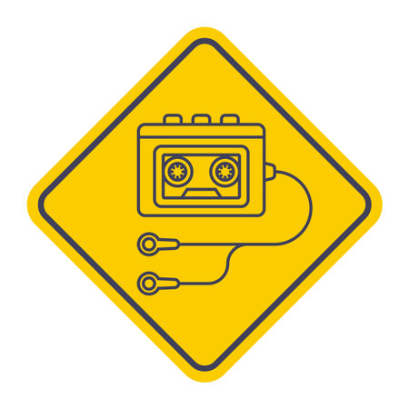 Cassette player icon from the 90s. Flat illustration.のイラスト素材