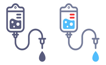 IV drip icon in medicine. Flat illustrationのイラスト素材