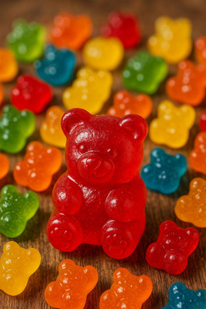 gummy bear on the table.の素材