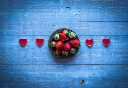 Valentine's Day background, with hearts and various romentic elements over an elegant vintage backgroundの写真素材