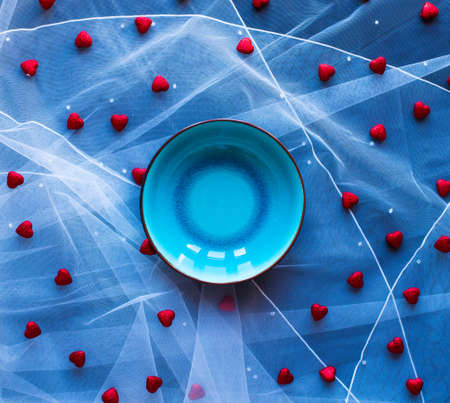 Valentine's Day background, with hearts and various romantic elementsの写真素材