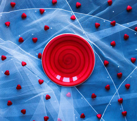 Valentine's Day background, with hearts and various romantic elementsの写真素材