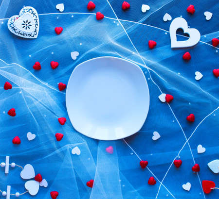 Valentine's Day background, with hearts and various romantic elementsの写真素材