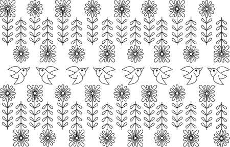 Black and white floral pattern for coloring book in doodle style. Vector elements for design. Good for art therapy, meditation and design of wrapping and textile.のイラスト素材