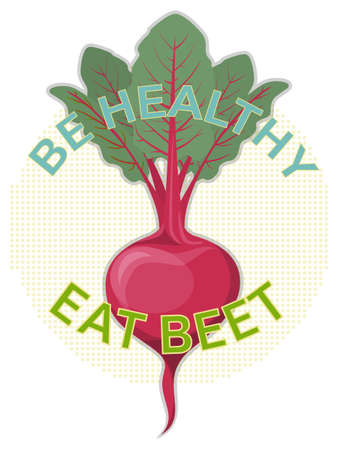 Inspiring hand drawn poster about the benefits of beet. Flat vector illustration.のイラスト素材