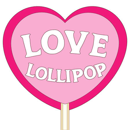 Love lollipop colorful poster. Valentine day holiday vector illustration for gift card, flyer, certificate or banner.のイラスト素材