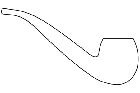 Icon line art poster man father day smoking tobacco pipe. Coloring book page for adults kids. Man fashion holiday vector illustration for gift card certificate banner sticker badge stamp logo labelのイラスト素材