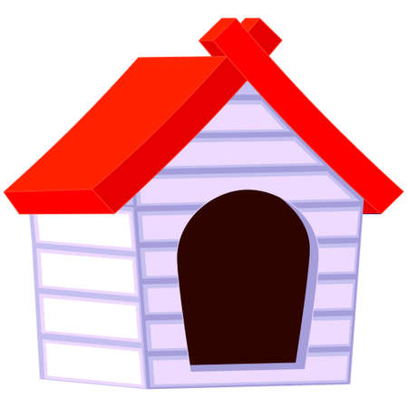 Colorful cartoon pet house icon poster. Pet care themed vector illustration for gift card, flyer, certificate banner, logo, patch, stickerのイラスト素材