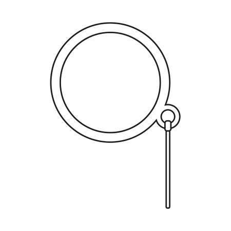 Line art black and white monocle. Hipster vector illustration for gift card certificate sticker, badge, sign, stamp, logo, label, icon, poster, patch, banner invitationのイラスト素材