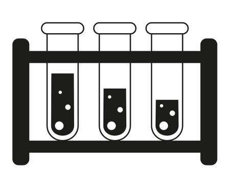 Black and white blood test tube set silhouette.のイラスト素材