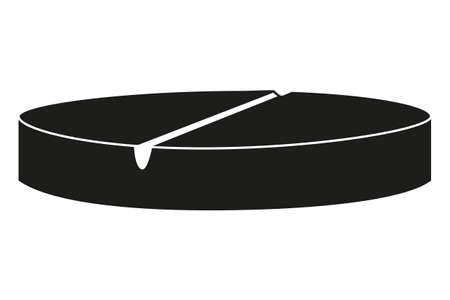 Black and white round pill silhouette side view. Healthcare themed. Vector illustration for icon, sticker, sign, patch, certificate badge, gift card, stamp icon, label, poster, web banner.のイラスト素材