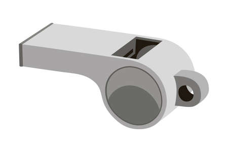 Colorful cartoon referee whistle. Sport theme vector illustration for icon, sticker sign, patch, certificate badge, gift card, stamp   , label, poster, web banner, flayer invitationのイラスト素材