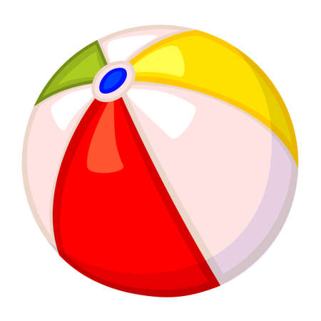 Colorful cartoon rubber ball. Simple toy for domestic animal. Pet care themed vector illustration for icon, sticker, patch, label, badge, certificate or gift card decorationのイラスト素材